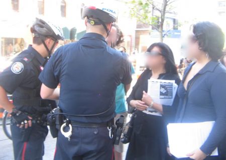 Police questioning WCCC organizers at Mapuche Political Prisoner rally
