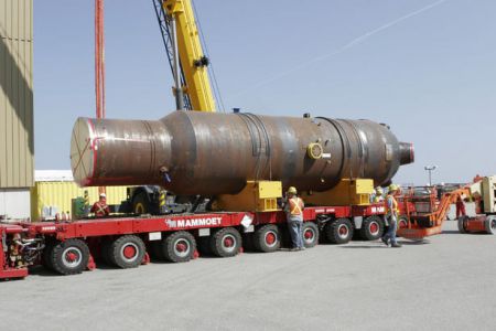 highly radioactive decommissioned steam turbine from Bruce Power Nuclear Generating Station; the plan is to ship these turbines through the St. Lawrence to Sweden where they will be melted and recycled to dilute their radioactivity