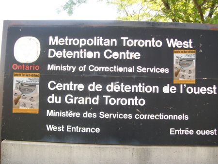 Toronto Jail Postered in support of Mahjoub
