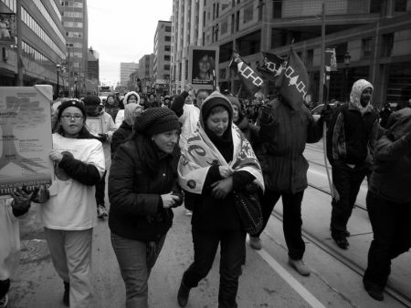 Photo by John Bonnar. Vigil in Toronto for missing and murdered indigenous women