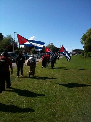 Canadian Contingent of Pastors for Peace Caravan to Cuba Stopped at Peace Arch