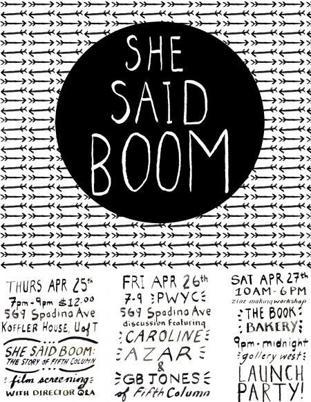 SHE SAID BOOM: INTERVIEW WITH TORONTO '80s FEMINIST PUNK BAND FIFTH COLUMN