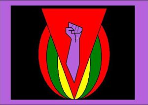 Flag created by Sarah Hopkins symbolizing working class, queer liberation