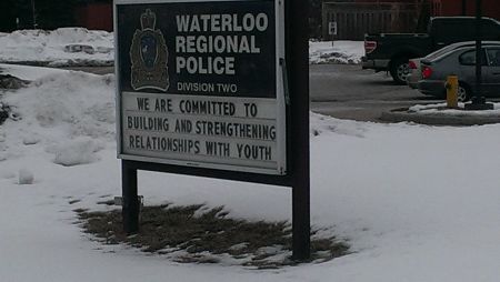 Sign outside a police station in Cambridge