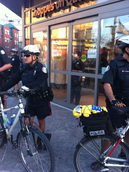 Police protect Joe Fresh and Loblaws PHOTO Sharmeen Khan