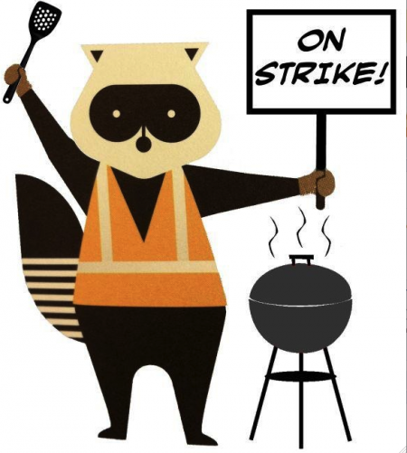 This "porter raccoon on strike" meme is characteristic of the strike supporters' use of social media during the strike