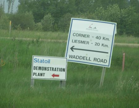 Sign for Statoil's site near Conklin. Photo by author.