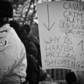 Despite crime stats being on the decline, the Harper administration pushes for prison expansion and a draconian crime bill.