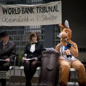 OceanaGold is suing El Salvador in the World Bank Group’s International Centre for Settlement of Investment Disputes (ICSID) because El Salvador didn't grant a permit to mine gold.