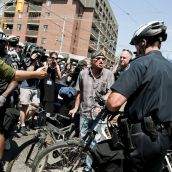 Activists and police clash - Photo: Sean Decory 