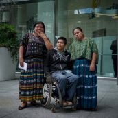 Angelica Choc, German Chub, and Rosa Elbira emerged from the shareholder meeting, where they had just addressed Hudbay's executive and shareholders. All three are members of Indigenous Mayan Q’eqchi’ communities in El Estor, Guatemala and victims of repression carried out by and for Hudbay Minerals, (including murder, a shooting-paralyzing and the gang-rapes of 11 women villagers.  