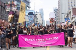 Black Lives Matter Toronto marches at Pride as 2016's Honoured Group on Sunday July 3rd. Photo: Fatin Chowdhury