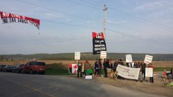 Blockaders take position at the integrity dig site