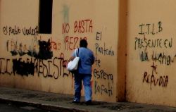 Nov. 26, 2009 - Tegucigalpa, indeed all of the country, is covered in political graffiti.  It doesn't take long to recognize that the state is in a moment of intense political struggle and repression, despite the international media's insistence that 'everything is fine.'