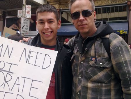 Mike Roy (right) was involved in Occupy Toronto before helping set up Occupy London.