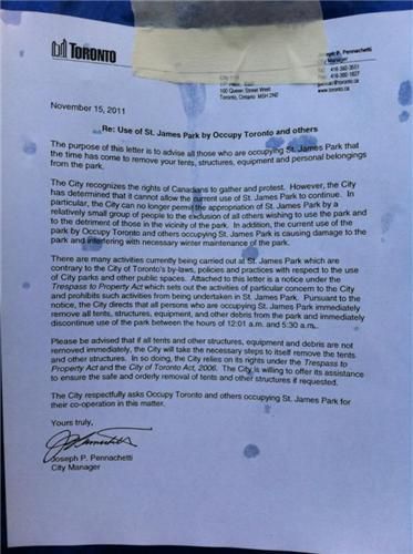 A copy of the Eviction notice