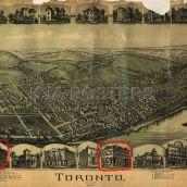 Historical map from 1899 of Toronto, Ohio. I was able to identify the two buildings circled from my photos.