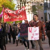 Students say "Cops off Campus"
