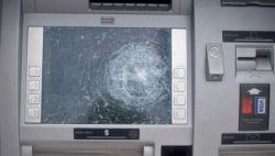 Busted bank machine at G20 Toronto.