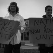 "Love Peace Unity" "Native and non-natives unite" 
