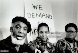 Dudley Laws, Numvuyo Hyman and Akua Benjamin of the Black Action Defense Committee
