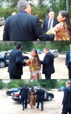 Photo: Arrest of Louise Wawatie, from the Traditional Algonquin Nation of the One Nation Facebook Group